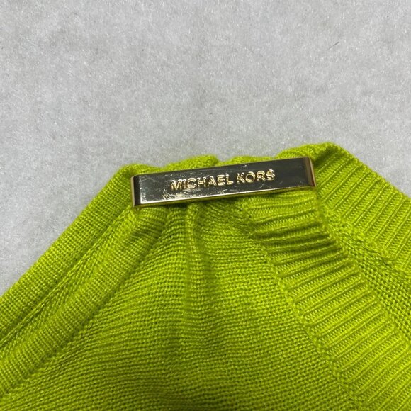 Michael Kors Womens Lime Green Cold Shoulder Autumn Lightweight Sweater Size M - Picture 3 of 10